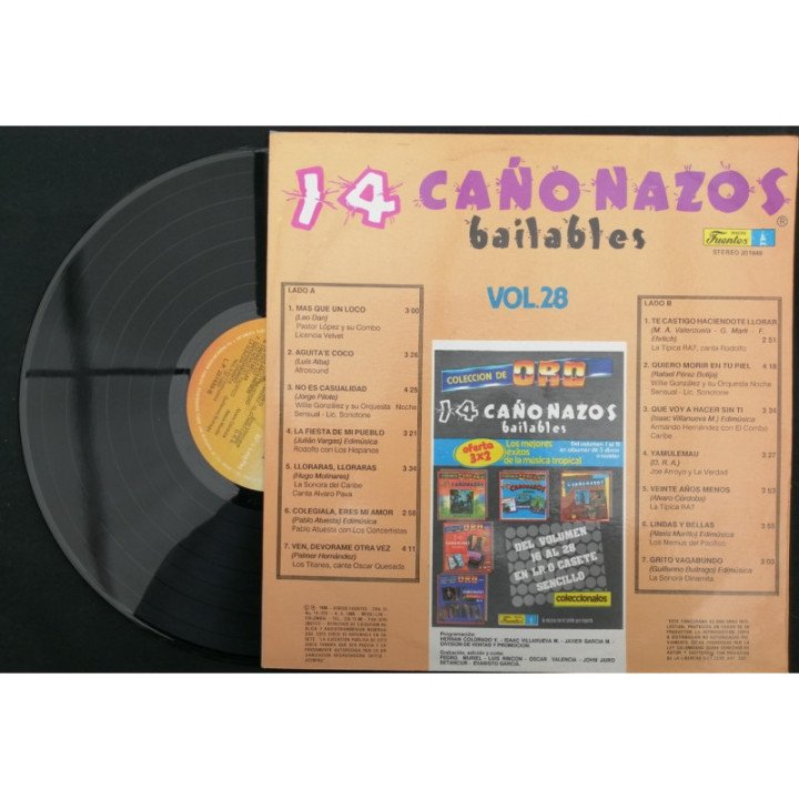 14 Cañonazos Bailables Vol 28 - Colombia reverso