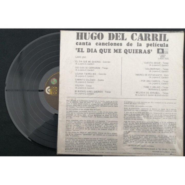 Hugo Del Carril El Dia Que Me Quieras - Colombia reverso