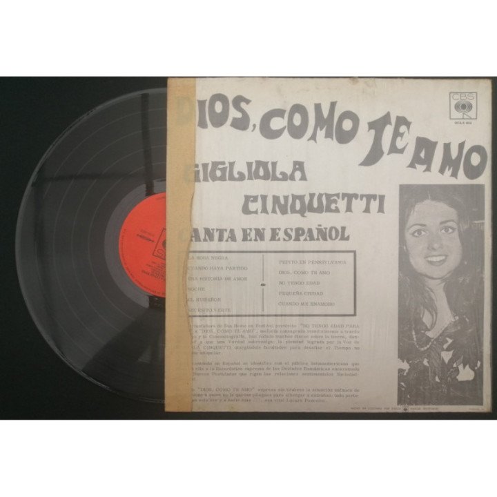 Gigliola Cinquentty Dios Como Te Amo - Colombia reverso