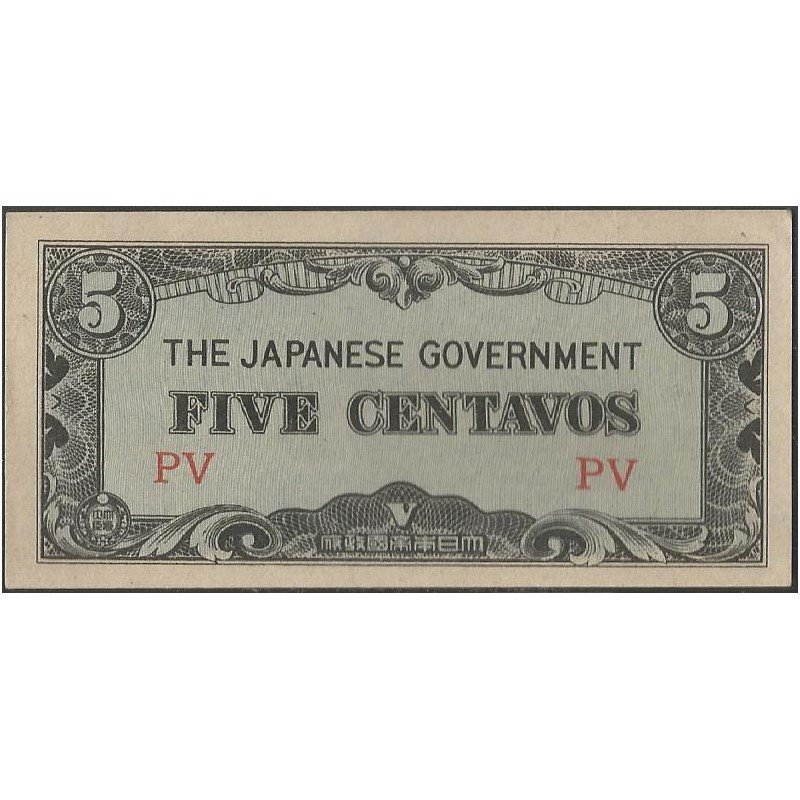 Filipinas Ocupacion Japonesa WWII, 5 Centavos ND1942 PV P102a