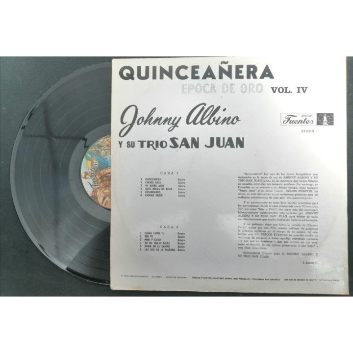 Johnny Albino Y Su Trio San Juan Quinceañera - Colombia reverso