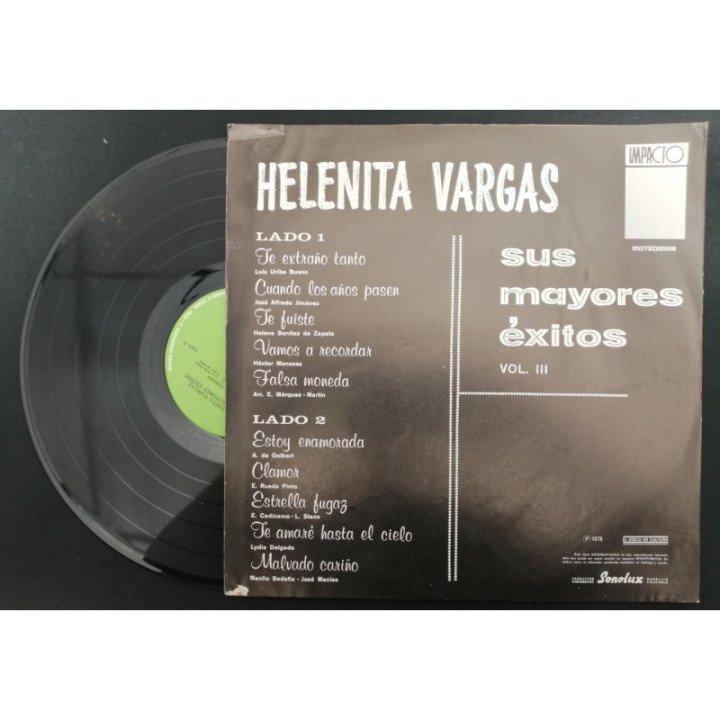 Helenita Vargas Sus Mayores Exitos Vol.3 - Colombia reverso