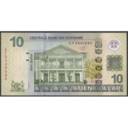 Suriname 10 Dollars 1 Feb 2019 P163c