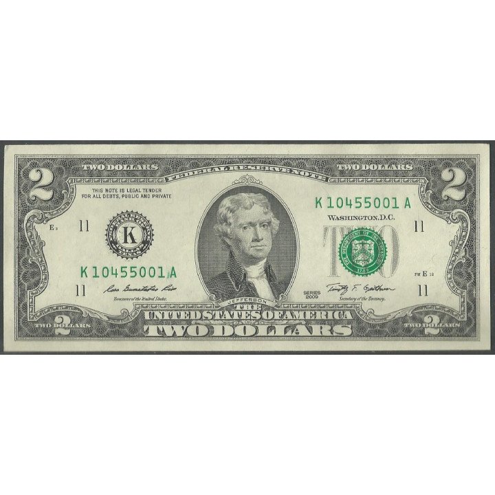Estados Unidos 2 Dollars 2009 K P530A