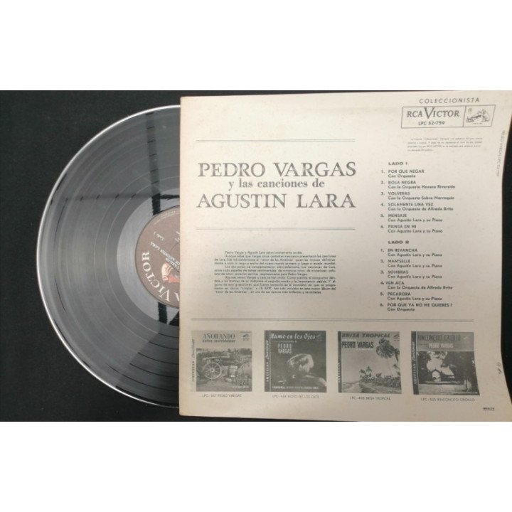 Pedro Vargas Y Las Canciones De Agustin Lara - Colombia reverso