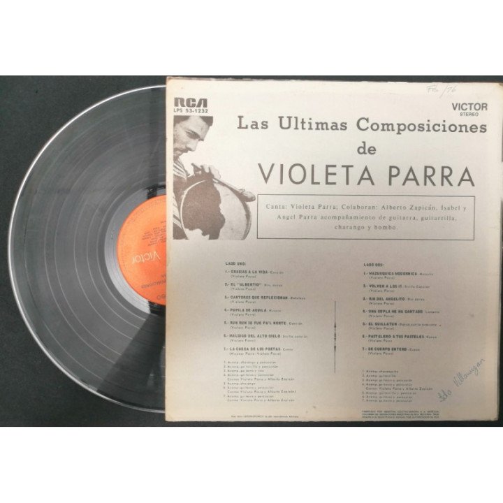 Violeta Parra Las Ultimas Composiciones - Colombia reverso