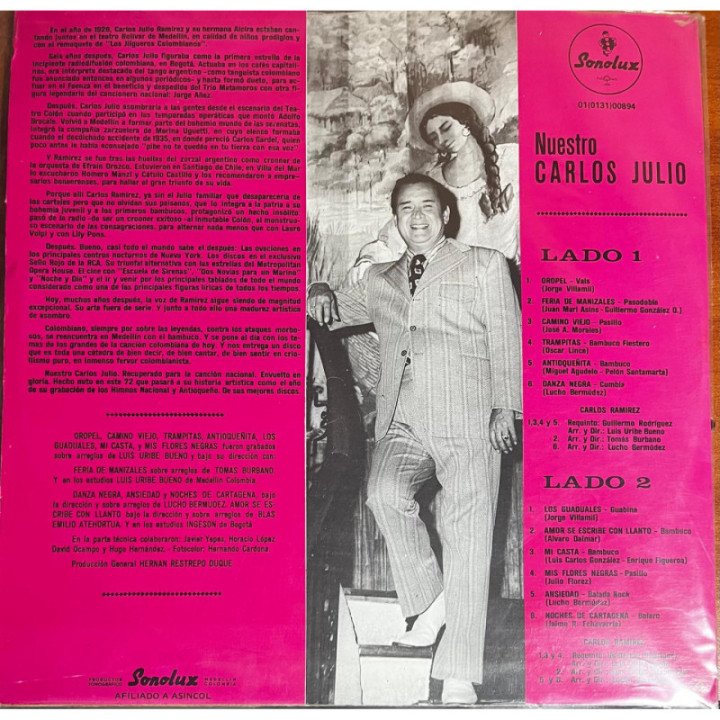 Carlos Julio Ramirez Nuestro... - reverso