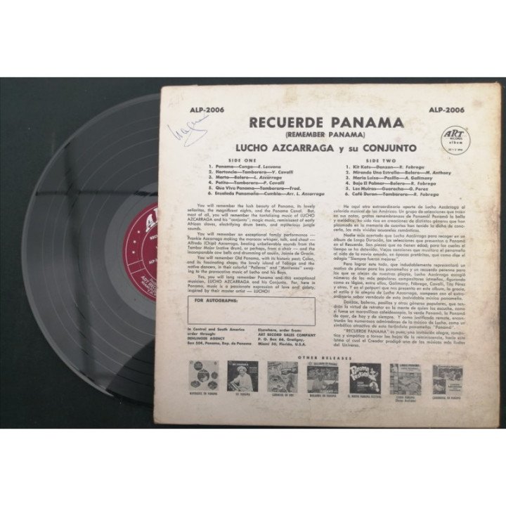 Lucho Ascarraga Recuerde Panama - Colombia reverso