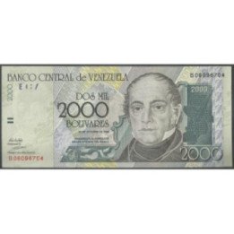 Venezuela 2.000 Bolivares 29 Oct 1998 B 8 Dig P80