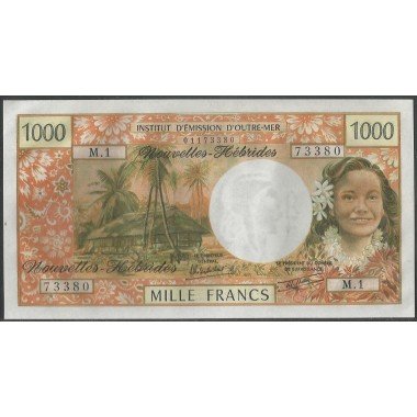 Nuevas Hebridas, 1.000 Francs ND1979 P20c