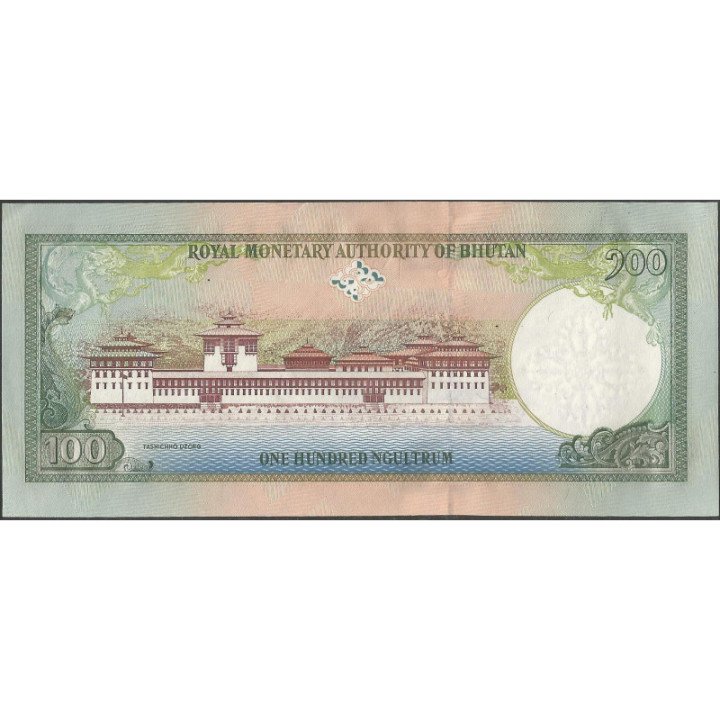 Bhutan 100 Ngultrum ND2000 P25 reverso