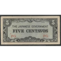 Filipinas Ocupacion Japonesa WWII 5 Centavos ND1942 PG P103a
