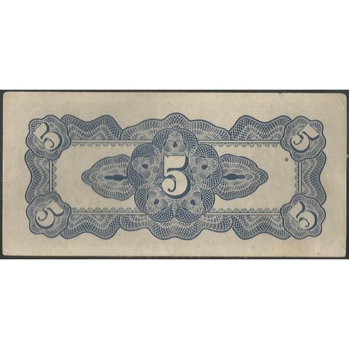 Filipinas Ocupacion Japonesa WWII 5 Centavos ND1942 PG P103a reverso