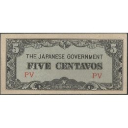 Filipinas Ocupacion Japonesa WWII 5 Centavos ND1942 PV P102a