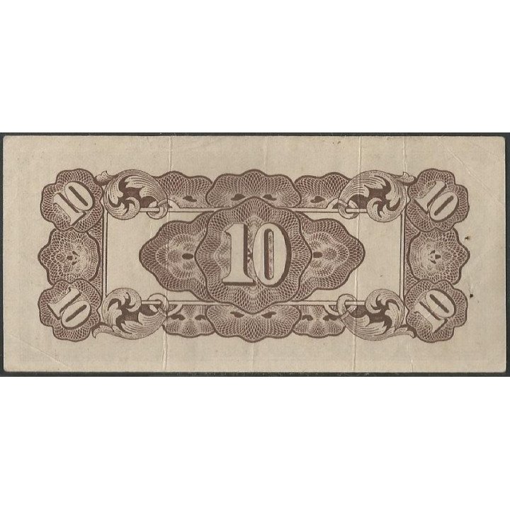 Filipinas Ocupacion Japonesa WWII 10 Centavos ND1942 P/AI P104a reverso
