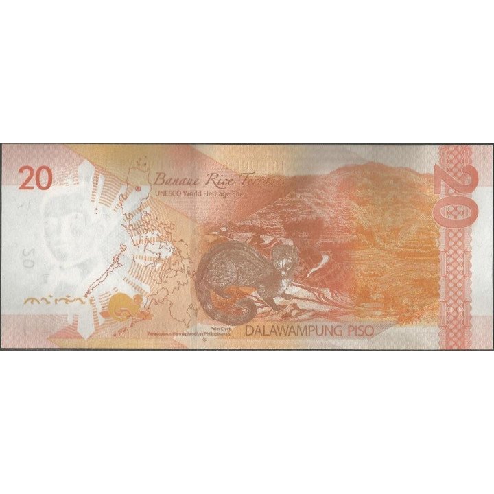 Filipinas 20 Piso 2010 P206a reverso