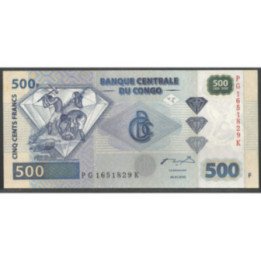 Rep. Democratica Del Congo 500 Francs 4 Ene 2002 P96B