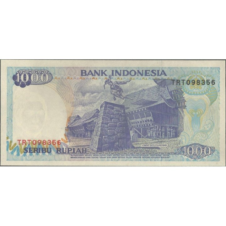 Indonesia 1.000 Rupias 1992 (95) P129d reverso