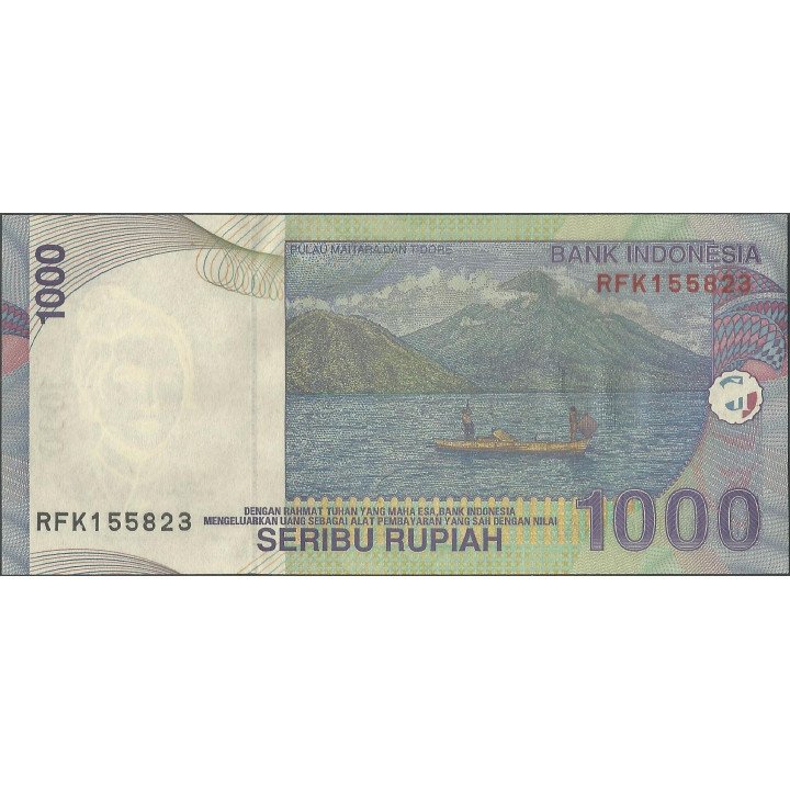 Indonesia 1.000 Rupias 2012 P141k reverso