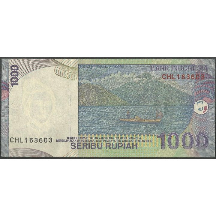 Indonesia 1.000 Rupias 2013 P141m reverso