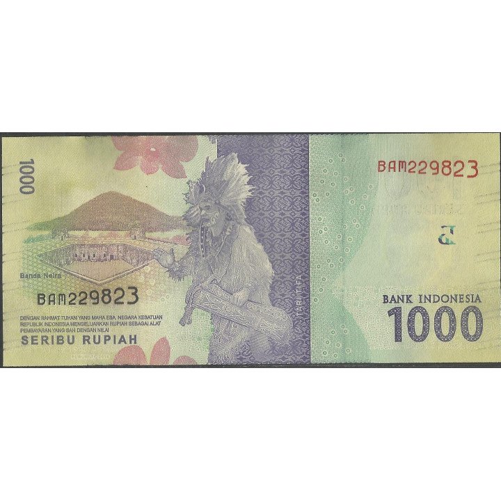 Indonesia 1.000 Rupias 2016 P154a reverso