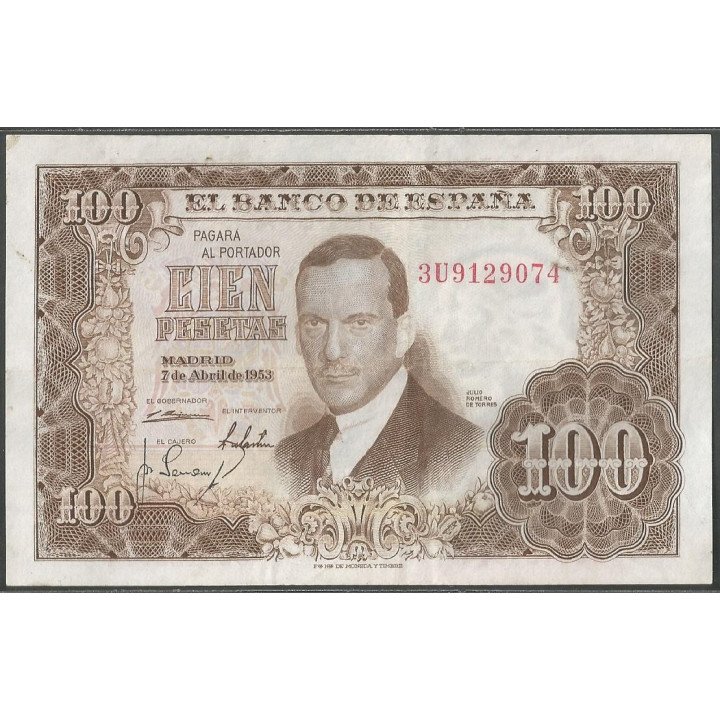 España 100 Pesetas 7 Abr 1953 P145