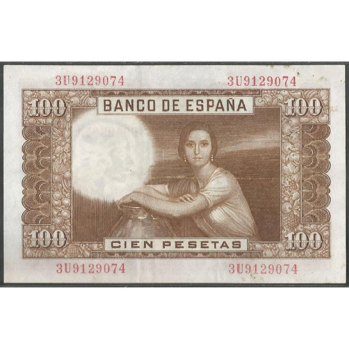 España 100 Pesetas 7 Abr 1953 P145 reverso