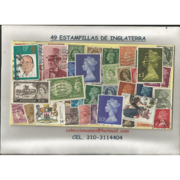 Inglaterra 49 estampillas usadas