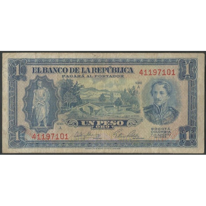 Billete de 1 Peso 7 ago 1953 BGW043
