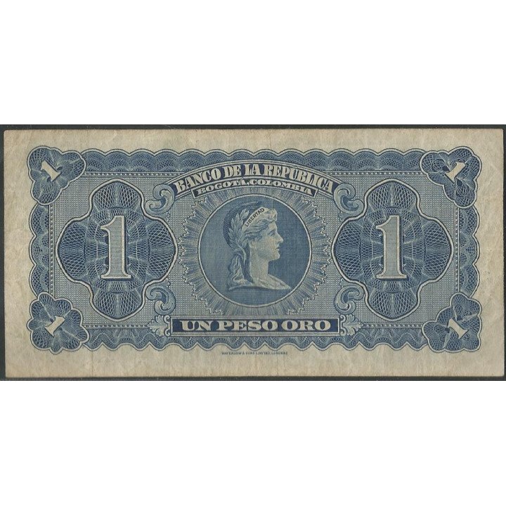 Billete de 1 Peso 7 ago 1953 BGW043 reverso