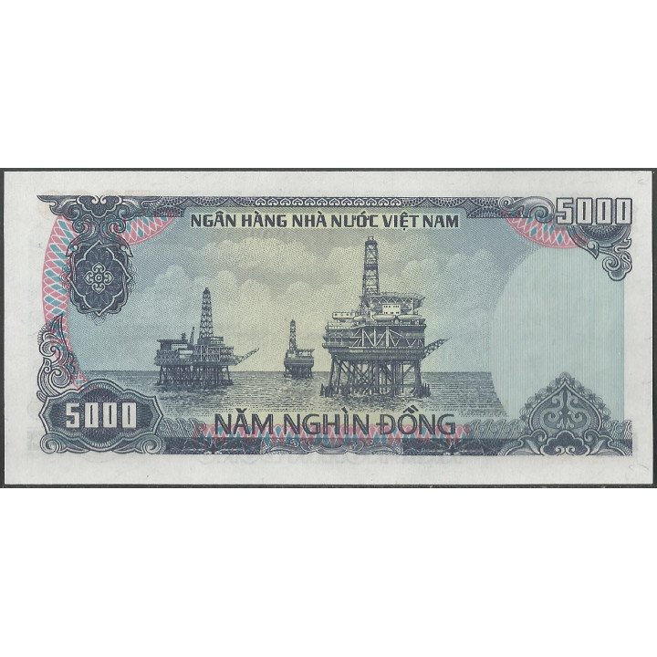 Vietnam 5.000 Dong 1987 P104a reverso