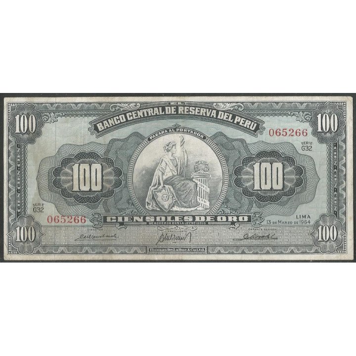 Peru 100 Soles 13 Mar 1964 P86a