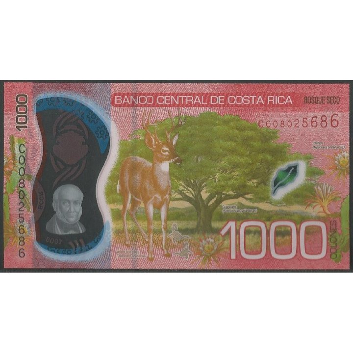 Costa Rica 1.000 Colones 20 Sep 2019 P280 reverso