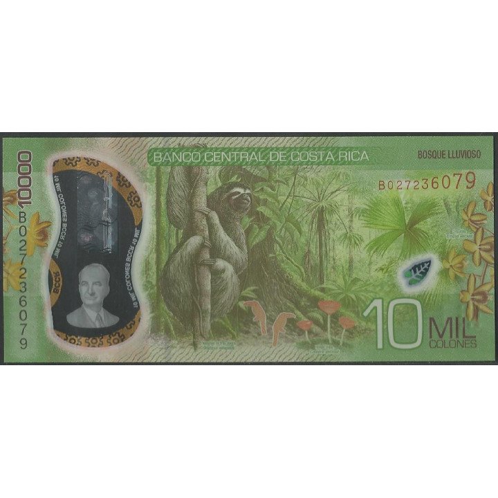 Costa Rica 10.000 Colones 20 Sep 2019 P283 reverso