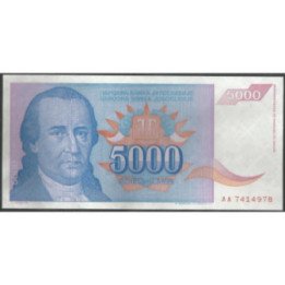 Yugoeslavia 5.000 Dinara 1994 P141a