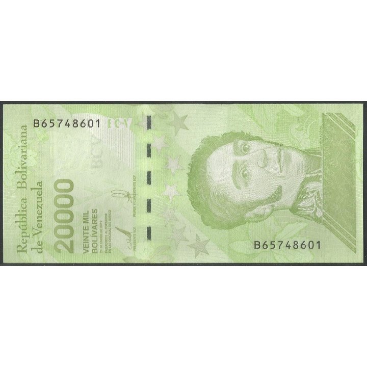 Venezuela 20.000 Bolivares 22 Ene 2019 B8 Dig P110