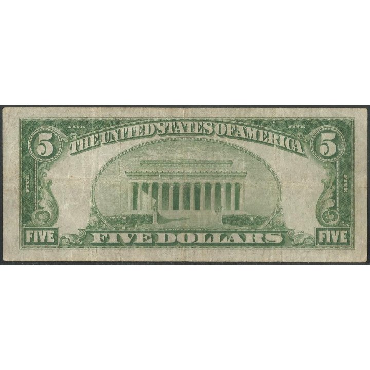 Estados Unidos 5 Dollars 1934A P414Aa reverso