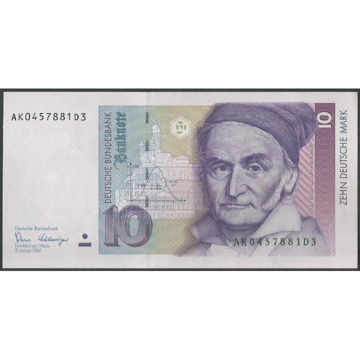 Alemania 10 Mark 2 Ene 1989 P38a