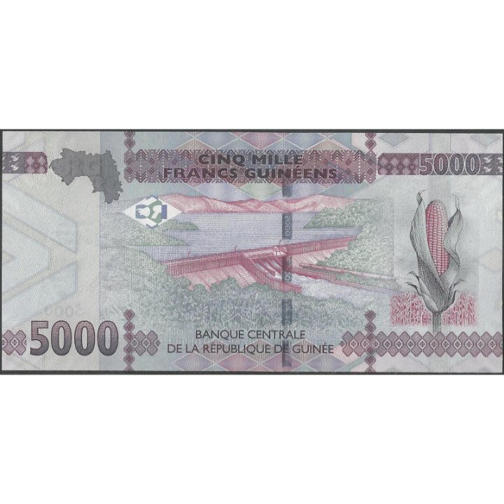 Guinea 5.000 Francs 2015 P49 reverso