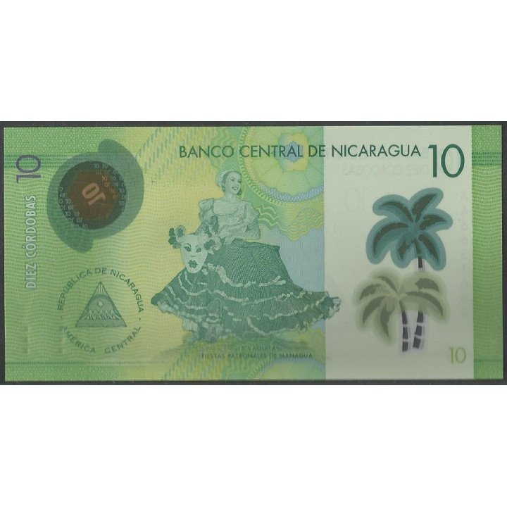 Nicaragua 10 Cordobas 8 Abr 2019 PNEW reverso