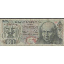 Mexico 10 Pesos 22 Jul 1970 Serie 1AL P63c