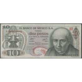 Mexico 10 Pesos 18 Feb 1977 Serie 1ES P63i