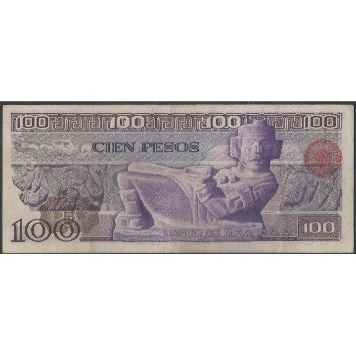Mexico 100 Pesos 5 Jul 1978 Serie KK P66a reverso