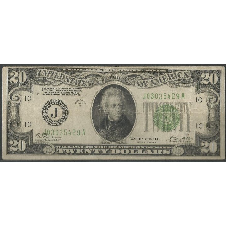 Estados Unidos 20 Dollars 1928B J P422b