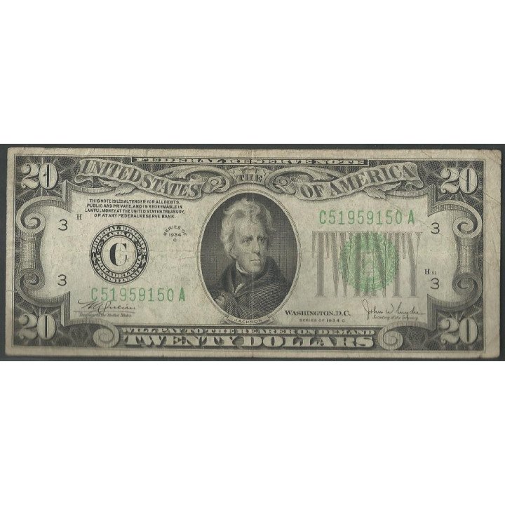 Estados Unidos 20 Dollars 1934C C P431Dc