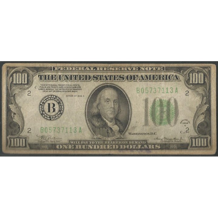 Estados Unidos 100 Dollars 1934A B P433Da