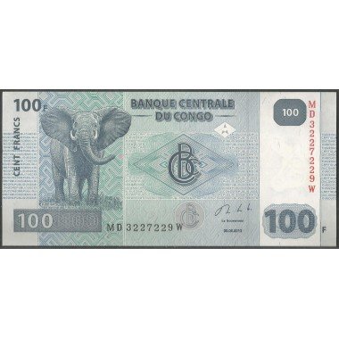 Rep. Democratica del Congo,  100 Francs 30 Jun 2013 P98b