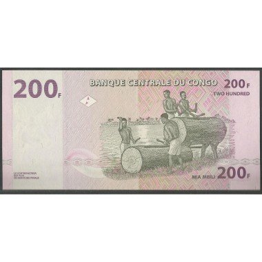 Rep Democratica del Congo, 200 Francs 31 Jul 2007 P99a