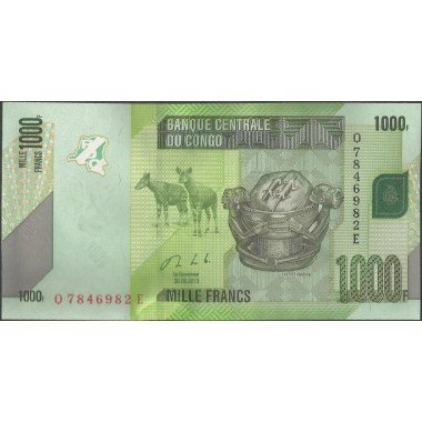 Rep Democratica del Congo, 1.000 Francs 30 Jun 2013 P101b