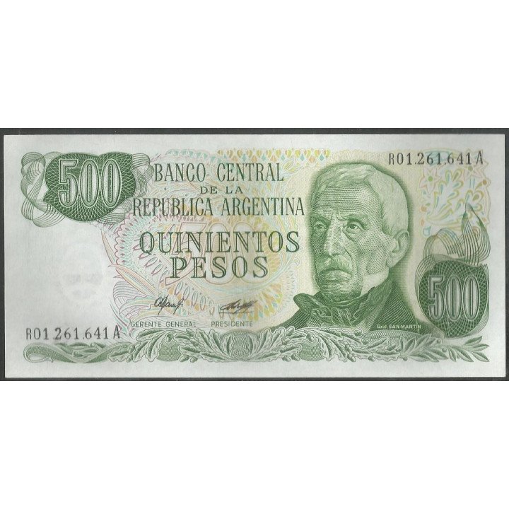Argentina 500 Pesos ND1977-82 Serie A Reposicion P303a